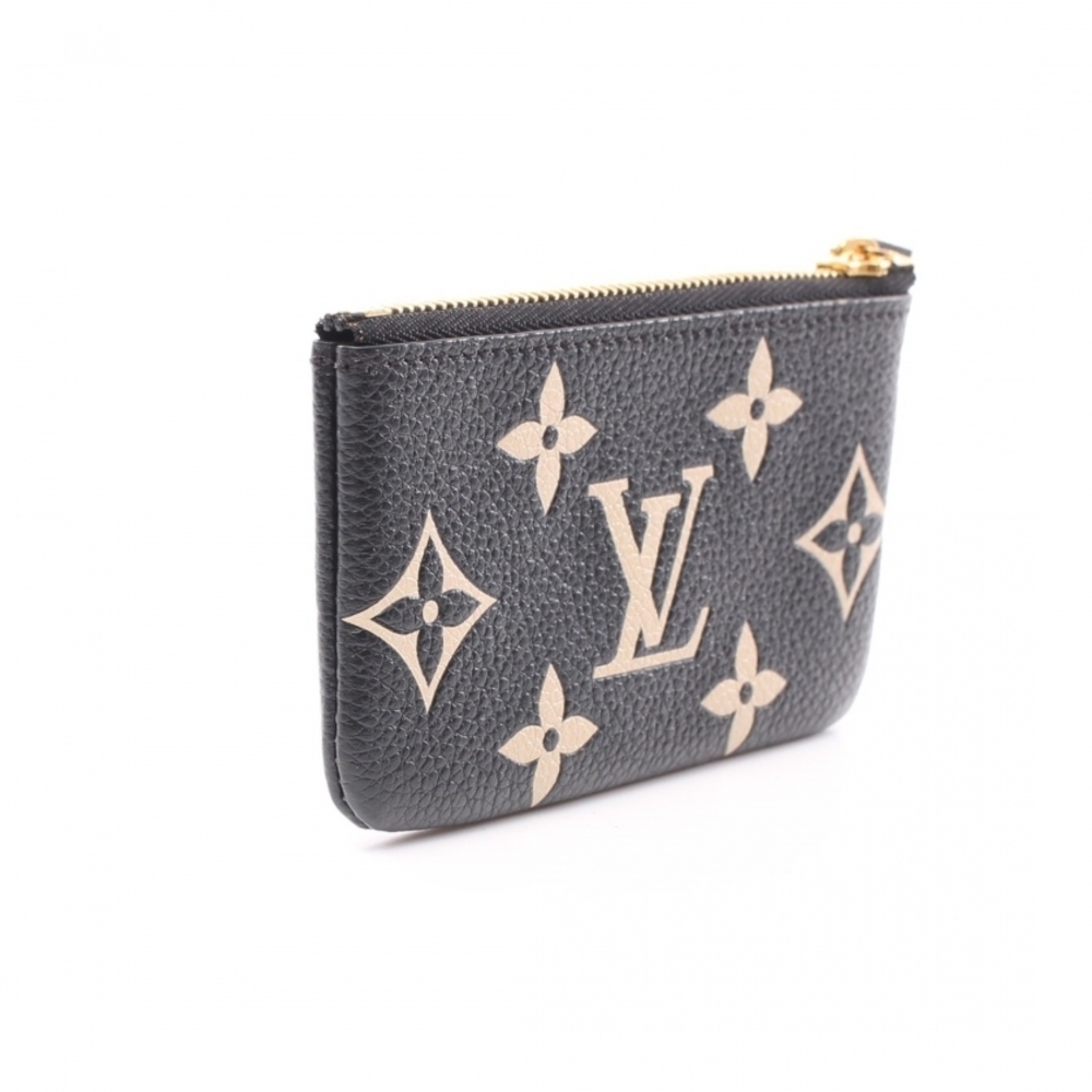 Louis Vuitton Pochette Bicolor Monogram Coin Case Black Beige